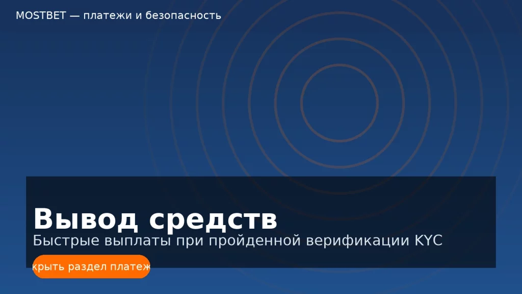 Вывод средств в Mostbet: быстрые выплаты при пройденной KYC-верификации